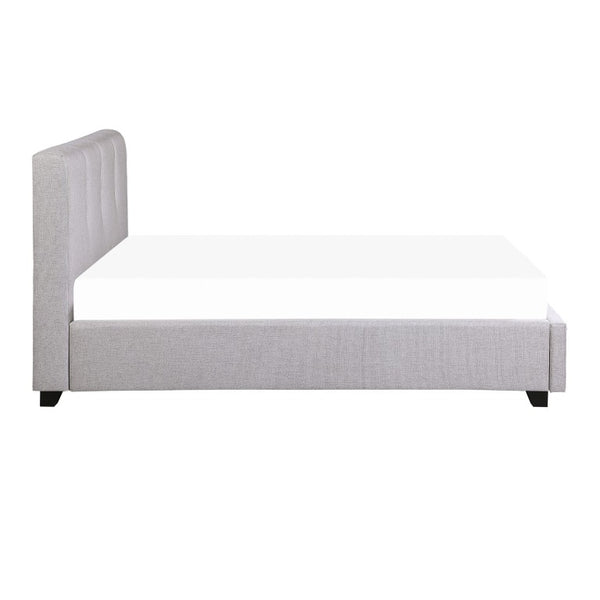 English Elm Gray California King Upholstered Storage Bed Tall Linen Headboard Contemporary Bedroom B011S04322