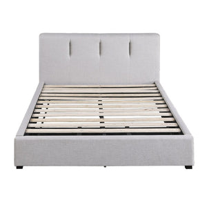 English Elm Gray California King Upholstered Storage Bed Tall Linen Headboard Contemporary Bedroom B011S04322