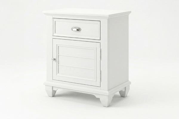 English Elm White Solid Wood King Bedroom Set with LED Headboard Panel Framing and Matching Storage B011S04336