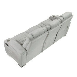 English Elm Luxury Reclining Sofa and Loveseat Set with LED Lighting Wireless Speaker Microfiber B011S04340