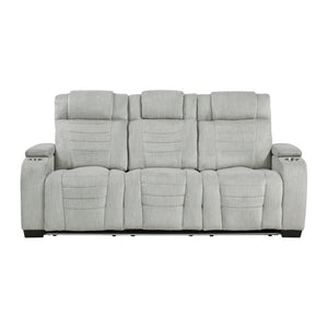 English Elm Luxury Reclining Sofa and Loveseat Set with LED Lighting Wireless Speaker Microfiber B011S04340