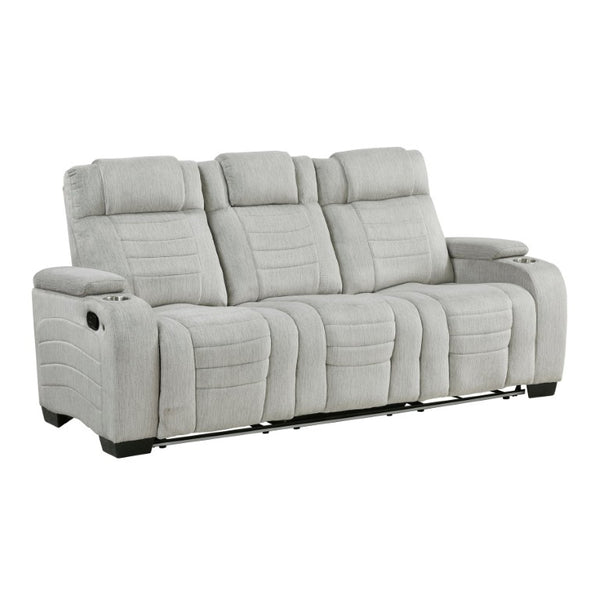 English Elm Luxury Reclining Sofa and Loveseat Set with LED Lighting Wireless Speaker Microfiber B011S04340