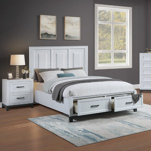 English Elm 3Pc Queen Platform Bedroom Set with Panel Headboard Underbed Storage and Nightstands B011S04346