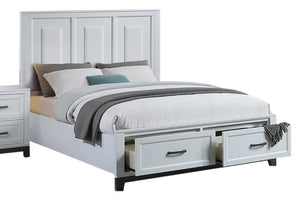 English Elm 3Pc Queen Platform Bedroom Set with Panel Headboard Underbed Storage and Nightstands B011S04346