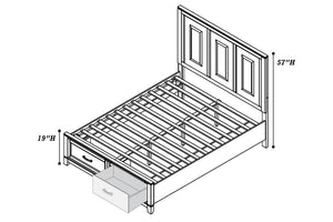 English Elm 3Pc Queen Bedroom Set Grid Tufted Upholstered Headboard with LED Lighting and Storage Eastern King 2x Nightstands B011S04347