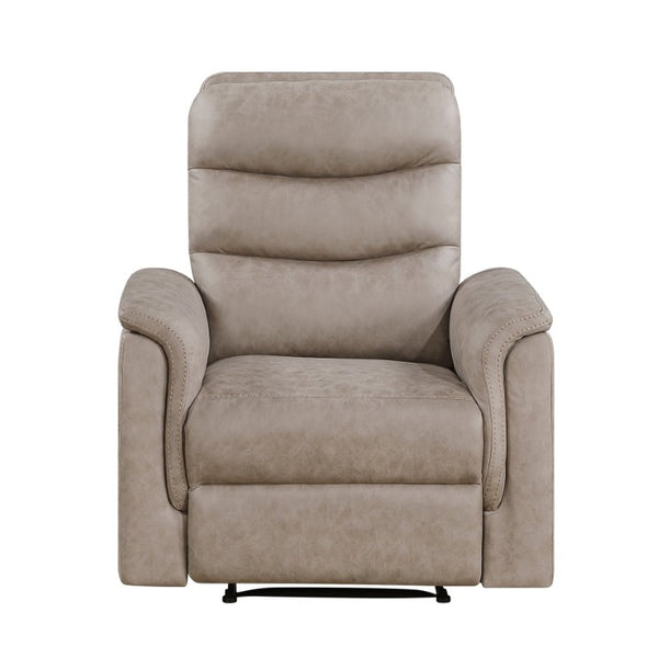 English Elm Reclining Sofa Set with Microfiber Upholstery Cup Holders and Storage Console for Living Rooms 3pc B011S04354
