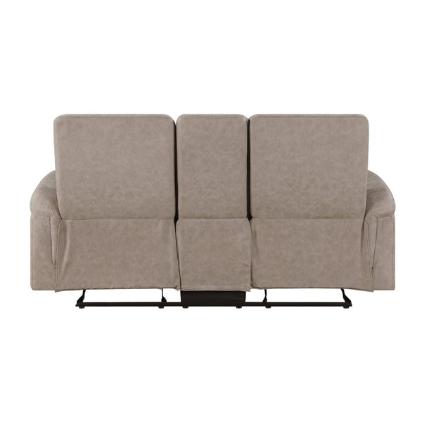 English Elm Reclining Sofa Set with Microfiber Upholstery Cup Holders and Storage Console for Living Rooms 3pc B011S04354