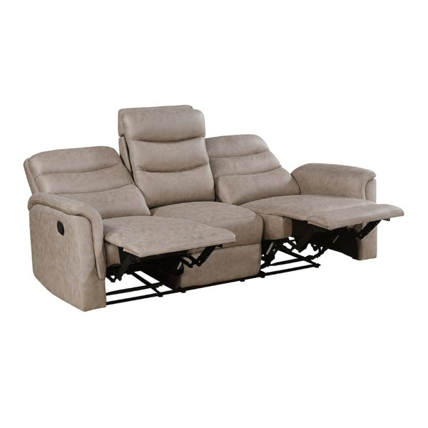 English Elm Reclining Sofa Set with Microfiber Upholstery Cup Holders and Storage Console for Living Rooms 3pc B011S04354