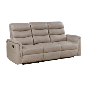 English Elm Reclining Sofa Set with Microfiber Upholstery Cup Holders and Storage Console for Living Rooms 2pc B011S04355