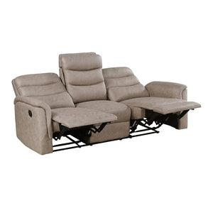 English Elm Reclining Sofa Set with Microfiber Upholstery Cup Holders and Storage Console for Living Rooms 2pc B011S04355