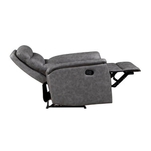 English Elm Gray Microfiber 3 Piece Reclining Sofa Set with Storage Console and Cup Holders B011S04356