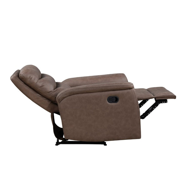 English Elm Modern Three Piece Reclining Sofa Set with Microfiber Upholstery and Storage Console B011S04363