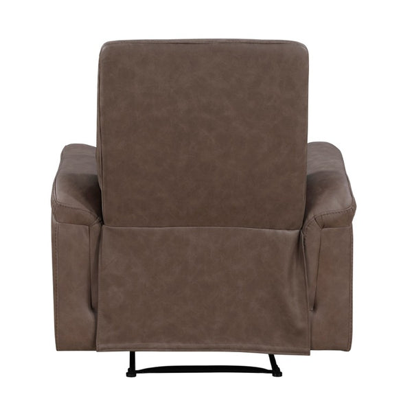 English Elm Modern Three Piece Reclining Sofa Set with Microfiber Upholstery and Storage Console B011S04363