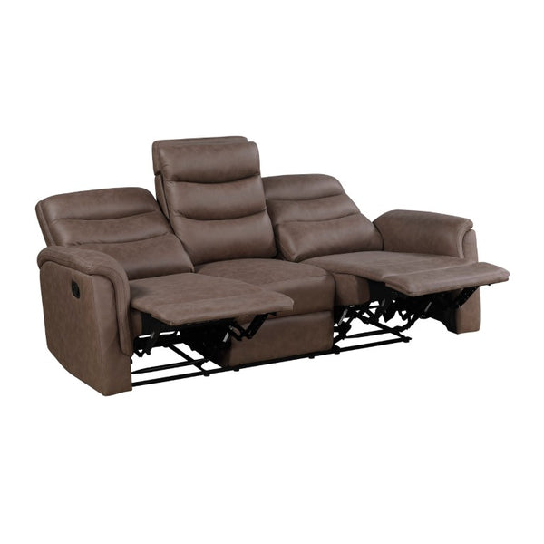 English Elm Gray Linen Futon Sofa Bed with Split Back Recline and Tapered Wood Legs MCM Style Brown B011S04364