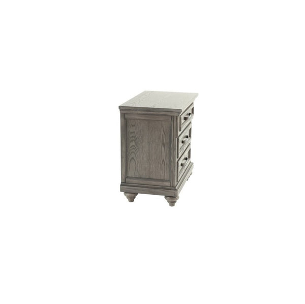 English Elm Gray Oak Veneer Eastern King Panel Bed Set with Tall Headboard and Storage Drawers Gray Transitional B011S04377