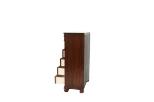 English Elm Traditional Cherry Finish Bedroom Set with Scrollwork Headboard Ornate Carved Details Queen B011S04384