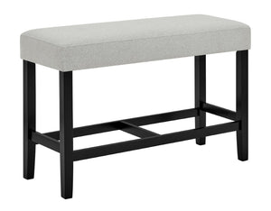 English Elm 6Pc Counter Height Dining Set Faux Marble Table Gray Upholstered Chairs Bench Gray 6-Piece B011S04406