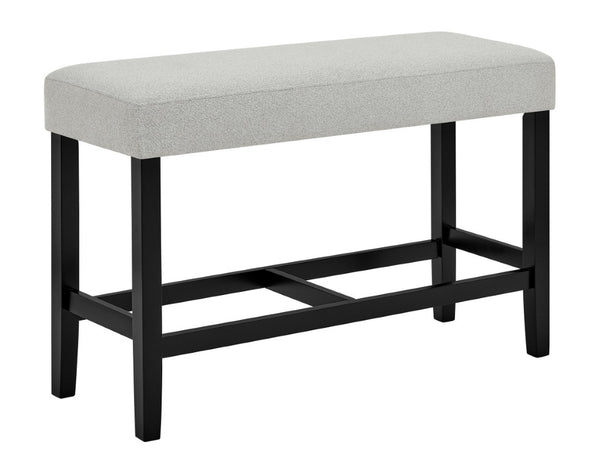English Elm 6Pc Counter Height Dining Set Faux Marble Table Gray Upholstered Chairs Bench Gray 6-Piece B011S04406