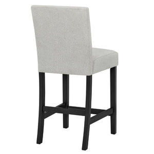 English Elm 6Pc Counter Height Dining Set Faux Marble Table Gray Upholstered Chairs Bench Gray 6-Piece B011S04406