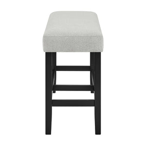 English Elm 6Pc Counter Height Dining Set Faux Marble Table Gray Upholstered Chairs Bench Gray 6-Piece B011S04406