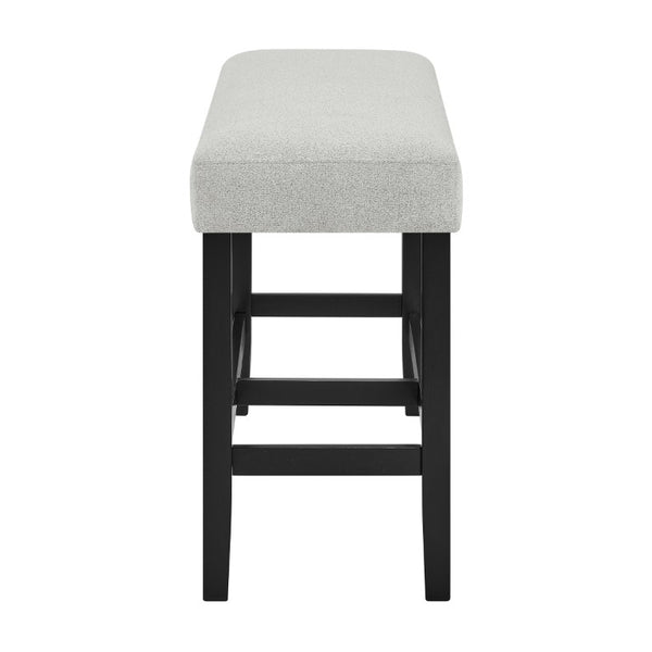 English Elm 6Pc Counter Height Dining Set Faux Marble Table Gray Upholstered Chairs Bench Gray 6-Piece B011S04406