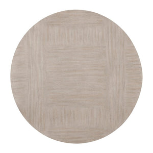 English Elm Contemporary Round Pedestal Dining Table Oak Veneer Two Tone Gray White Seats Six B011S04414