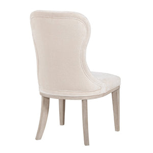 English Elm 5Pc Extendable Dining Set Solid Wood Two-Tone Table with Ivory Upholstered Chairs B011S04420