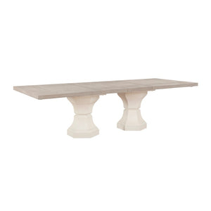 English Elm 5Pc Extendable Dining Set Solid Wood Two-Tone Table with Ivory Upholstered Chairs B011S04420