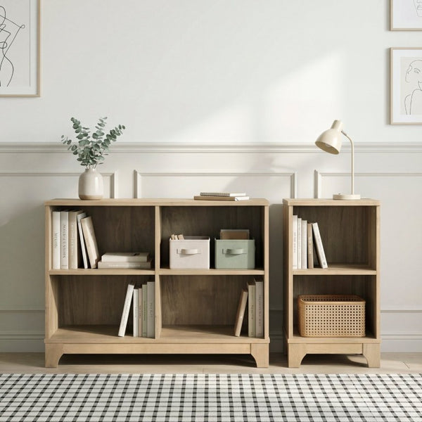 English Elm Hutch, Writing Desk and Bookcase Study Set Rubberwood Scandinavian Home Office B011S04446