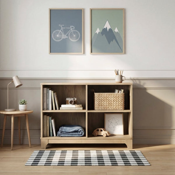 English Elm Hutch, Writing Desk and Bookcase Study Set Rubberwood Veneer Scandinavian Home Office B011S04447