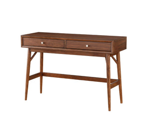 English Elm Cocktail and Sofa Table 2 Piece Set Mid Century Walnut Veneer with Nickel Hardware B011S04449