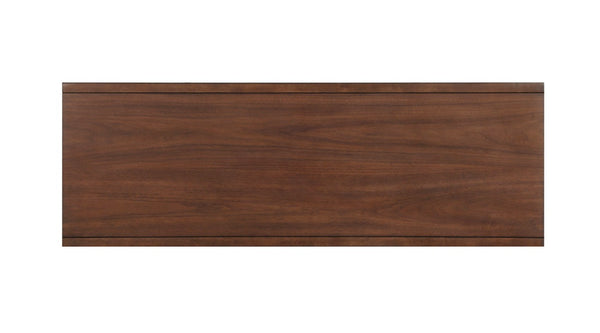 English Elm Cocktail and Sofa Table 2 Piece Set Mid Century Walnut Veneer with Nickel Hardware B011S04449