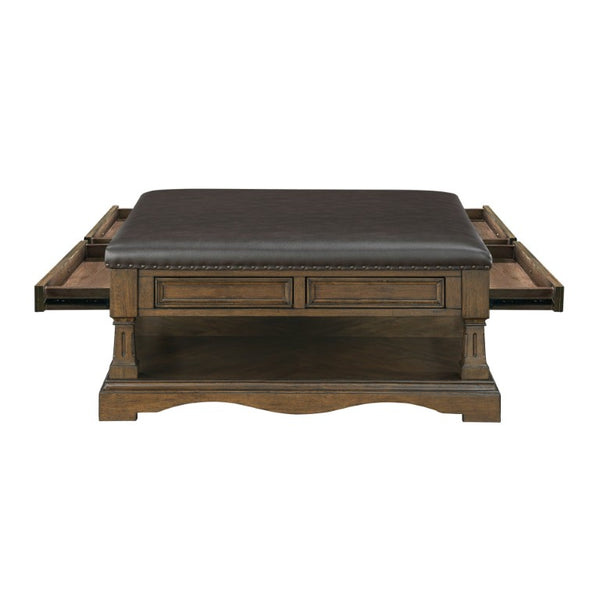 English Elm Cocktail Chairside and Sofa 3 Piece Set Cherry Veneer Traditional Dark Brown Living Room B011S04464