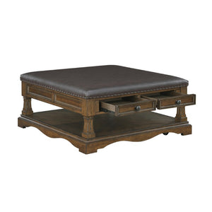 English Elm Cocktail Chairside and Sofa 3 Piece Set Cherry Veneer Traditional Dark Brown Living Room B011S04464