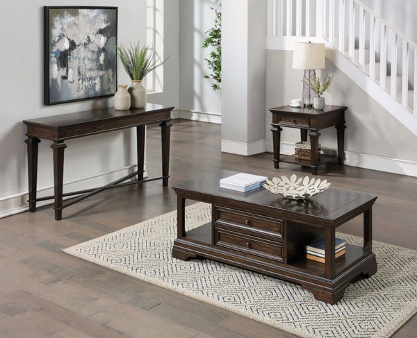 English Elm Cocktail and Sofa Table 2 Piece Set Birch Veneer Lift Top Living Room Furniture B011S04469