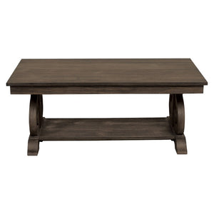 English Elm Cocktail and End Table Set French Provincial Acacia Wood Living Room Accent Duo B011S04482