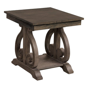 English Elm Cocktail and End Table Set French Provincial Acacia Wood Living Room Accent Duo B011S04482