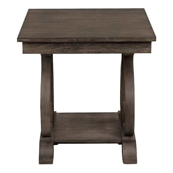 English Elm Cocktail and End Table Set French Provincial Acacia Wood Living Room Accent Duo B011S04482
