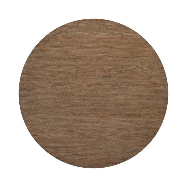 English Elm Cocktail and End Table Set Walnut Veneer X-Base Round Design for Modern Living Rooms B011S04491