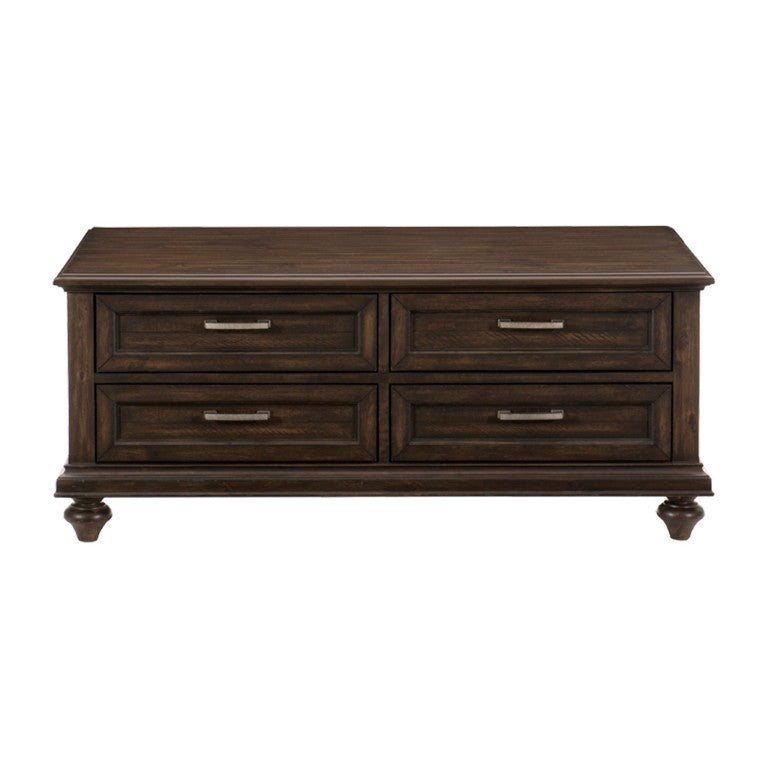 English Elm Cocktail Table Set Three Piece Reclaimed Wood Style with Drawers for Living Room B011S04528