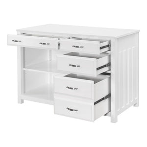 English Elm Desk, Credenza and Corner 3 Piece Home Office Set in Clean White Wood Finish B011S04538