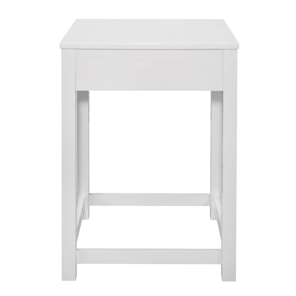 English Elm Desk, Credenza and Corner 3 Piece Home Office Set in Clean White Wood Finish B011S04538