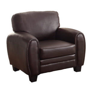 English Elm Modern Faux Leather 3 Piece Living Room Set with Sofa Loveseat and Accent Chair B011S04543