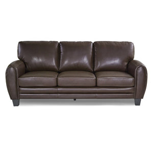 English Elm Modern Retro Two Piece Faux Leather Sofa Set with Solid Wood Frame for Living Rooms Dark Brown B011S04544
