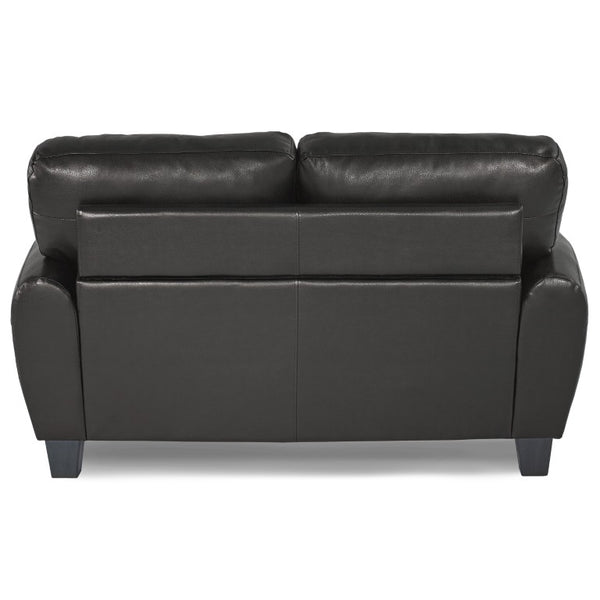 English Elm Modern Three Piece Faux Leather Sofa Set with Foam Seats and Retro Wood Leg Detail B011S04546
