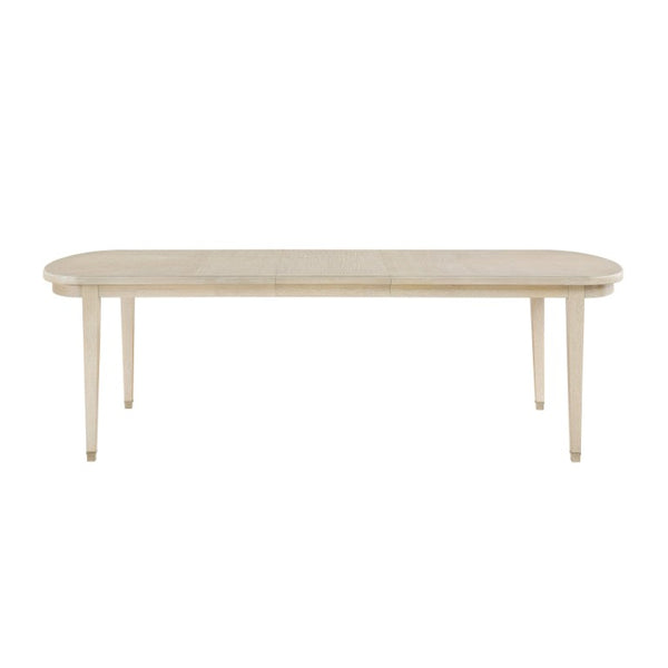 English Elm 5Pc Light Oak Extendable Dining Set Seats Eight with Ivory Chenille Upholstered Chairs B011S04550