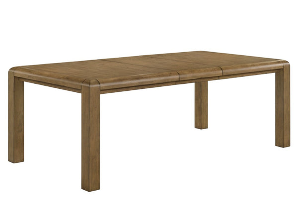 English Elm 5Pc Solid Wood Expandable Dining Set with Upholstered Chairs for Rustic Rooms Brown 18" Extendable Leaf Table Plank-style Top B011S04555