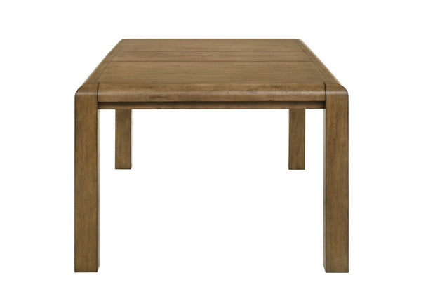 English Elm 5Pc Solid Wood Expandable Dining Set with Upholstered Chairs for Rustic Rooms Brown 18" Extendable Leaf Table Plank-style Top B011S04555