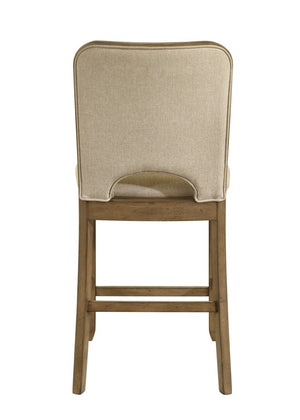 English Elm 7Pc Counter Height Extendable Dining Set Plank Top Table Six Upholstered Chairs B011S04560