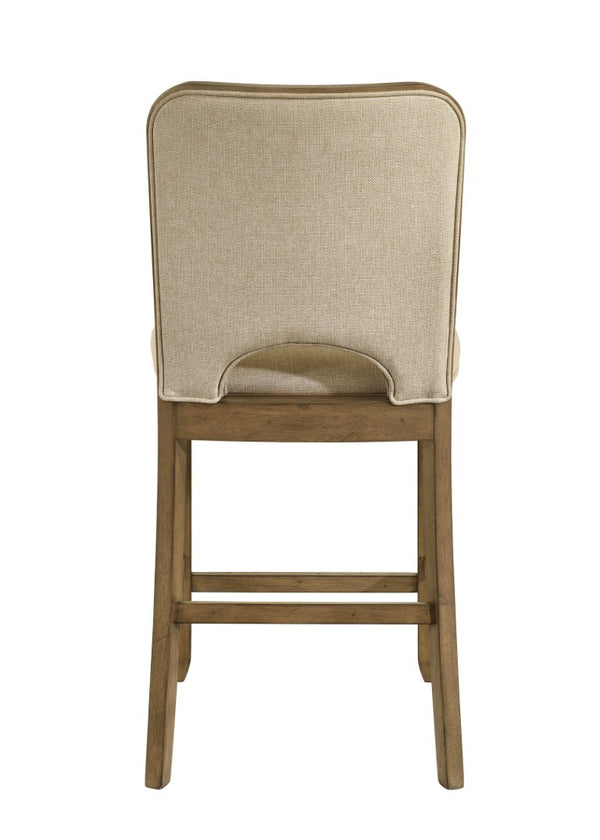 English Elm 7Pc Counter Height Extendable Dining Set Plank Top Table Six Upholstered Chairs B011S04560